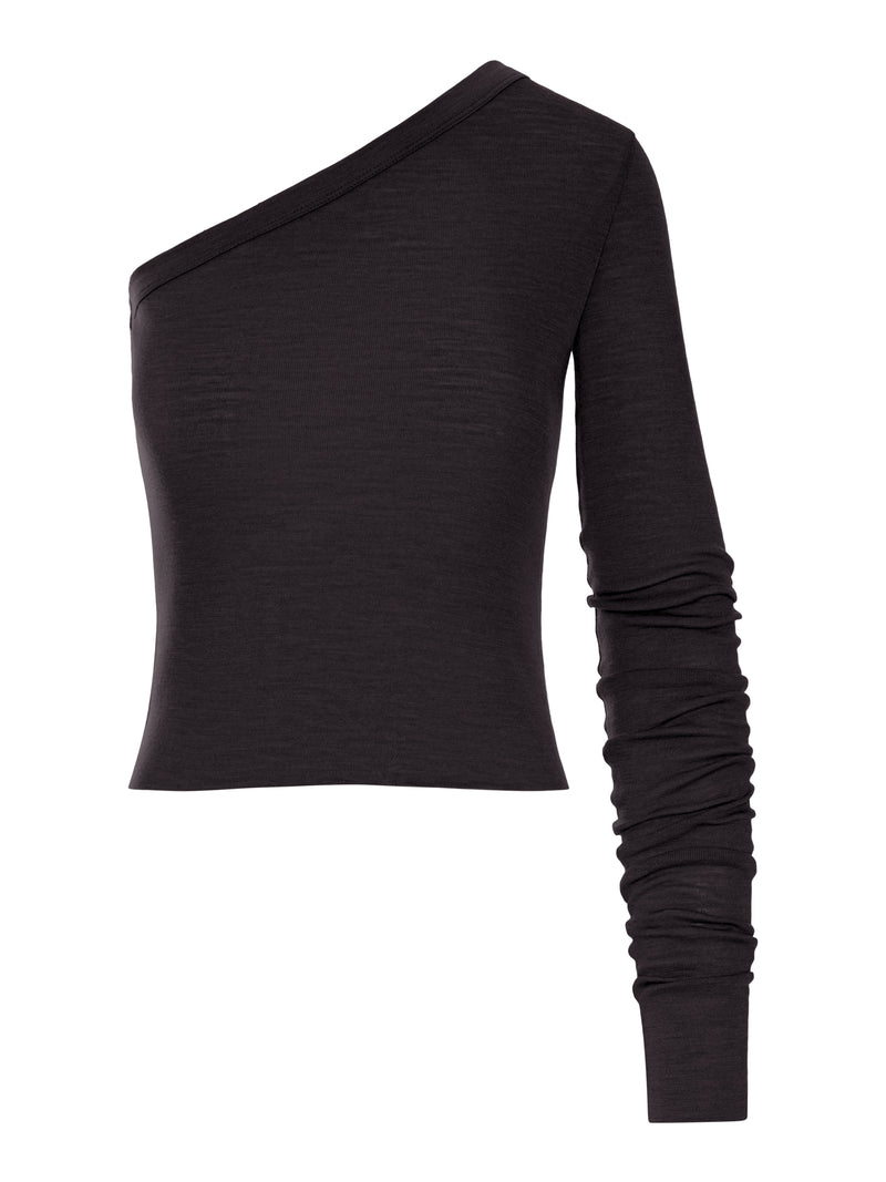 ZIGGY T ONE-SHOULDER JERSEY TOP WITH LONG SLEEVES