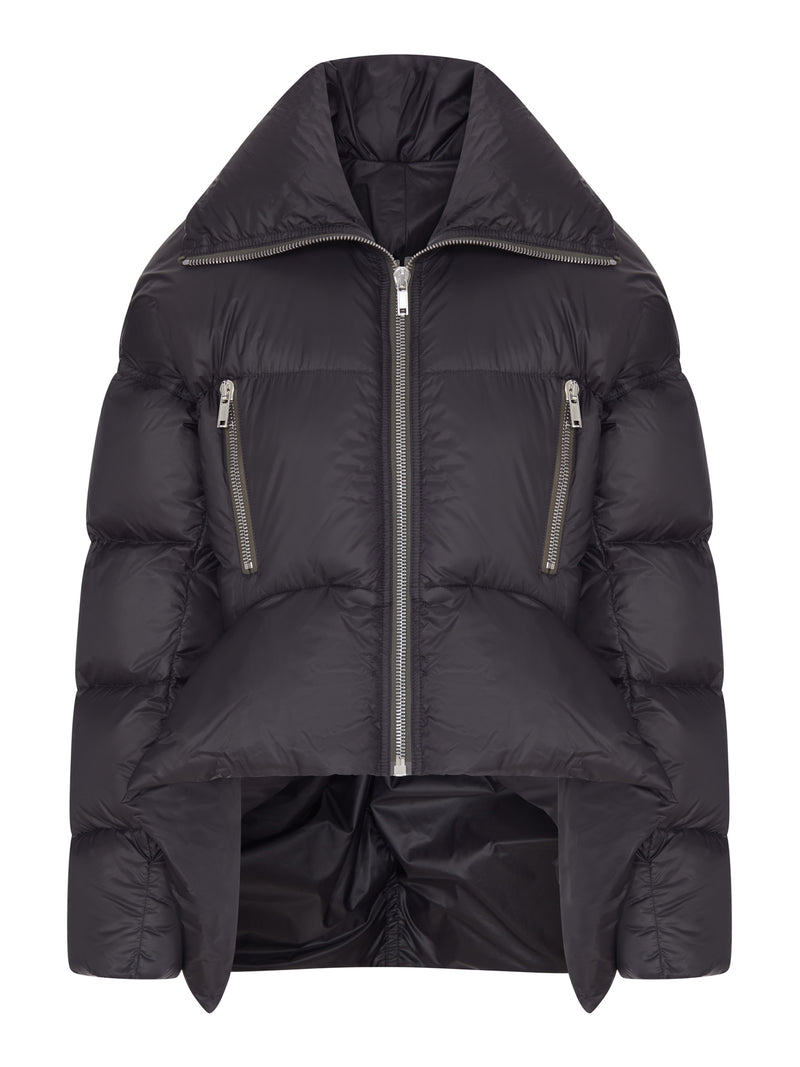 SHORT NYLON DOWN JACKET WITH WIDE COLLAR