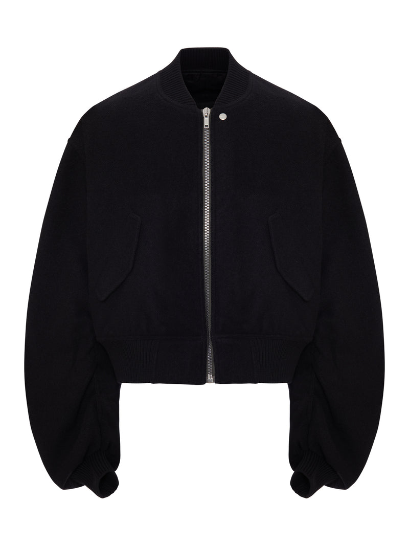 CROPPED BOMBER JACKET WITH VOLUMINOUS SLEEVES