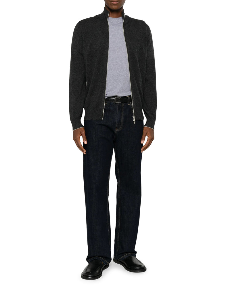 CASHMERE ZIP-UP CARDIGAN