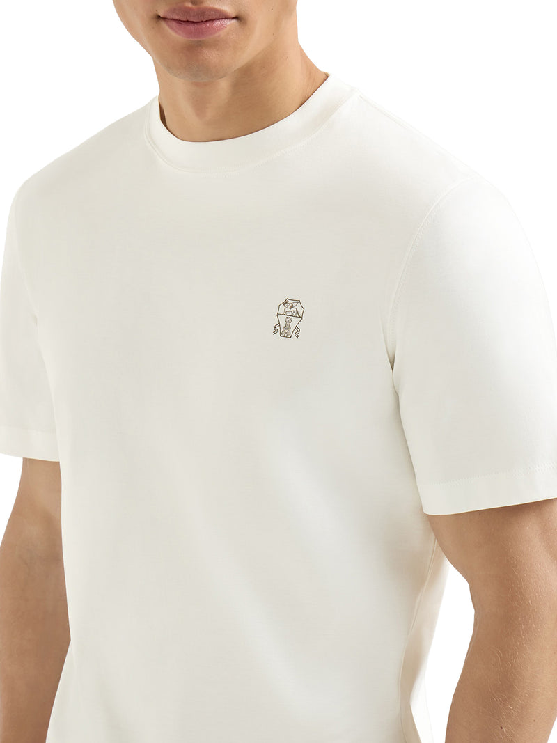 COTTON T-SHIRT WITH CONTRASTING LOGO PRINT