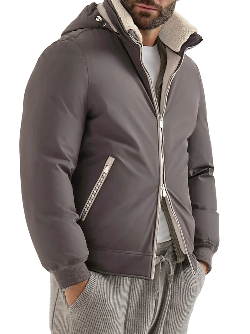 PADDED JACKET WITH SHEARLING