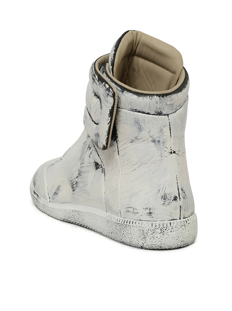 FUTURE MID-TOP SNEAKER IN PATENT WHITE
