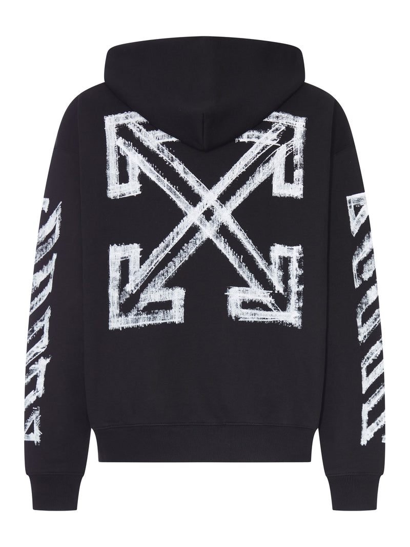 HOODIE WITH ARROW SKETCH PRINT