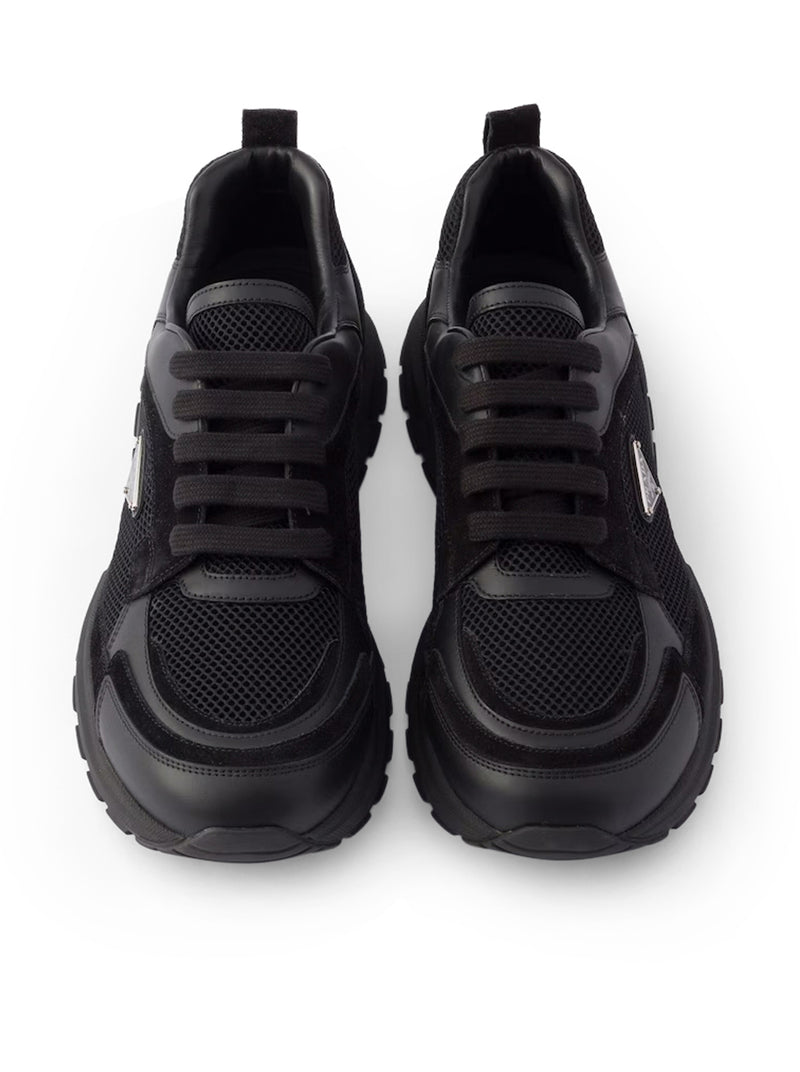PRAX SNEAKERS IN LEATHER AND FABRIC