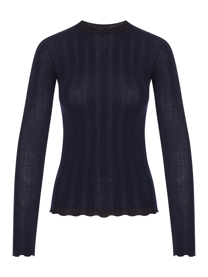 RIBBED KNIT TOP WITH LOGO
