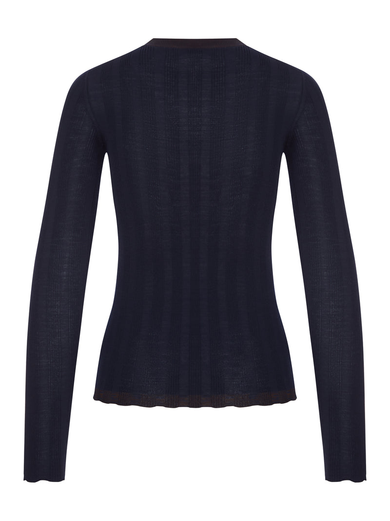RIBBED KNIT TOP WITH LOGO