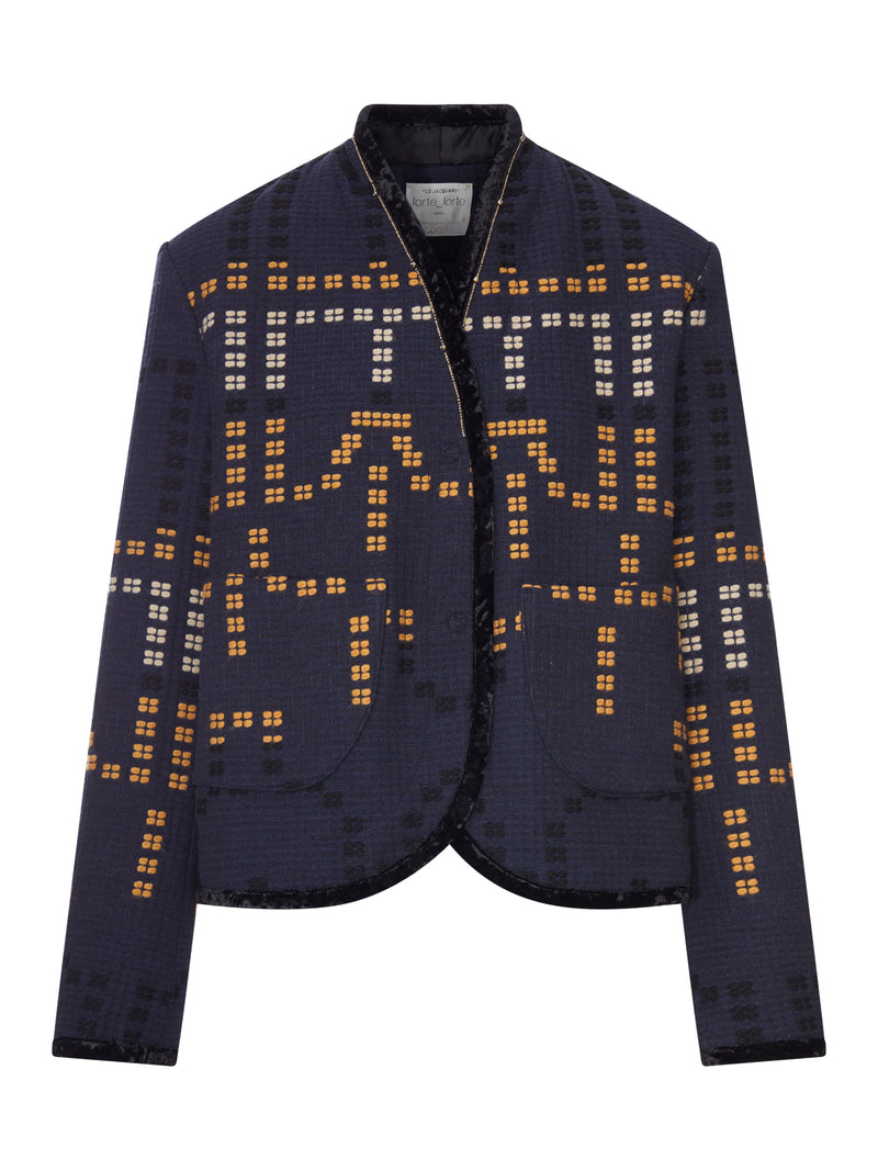 CROPPED JACQUARD JACKET