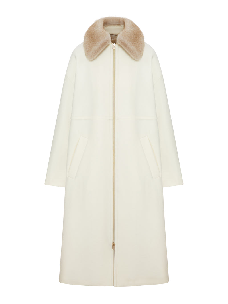 LONG COAT WITH FUR COLLAR
