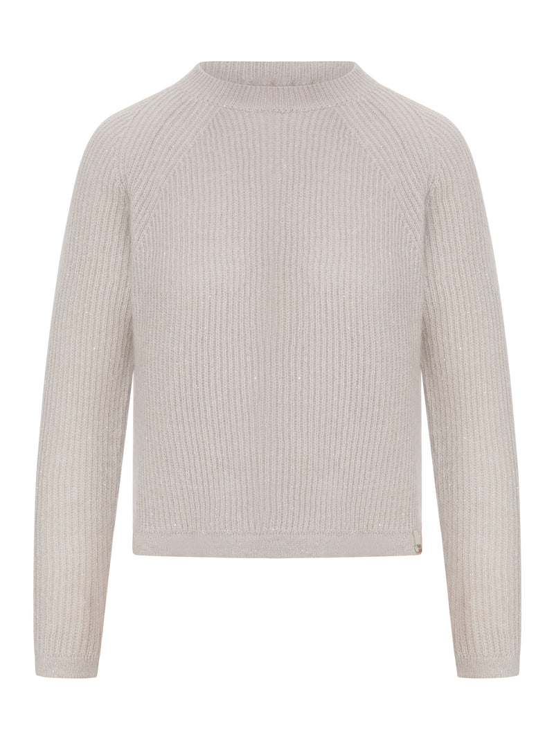RIBBED SWEATER IN WOOL AND MOHAIR BLEND
