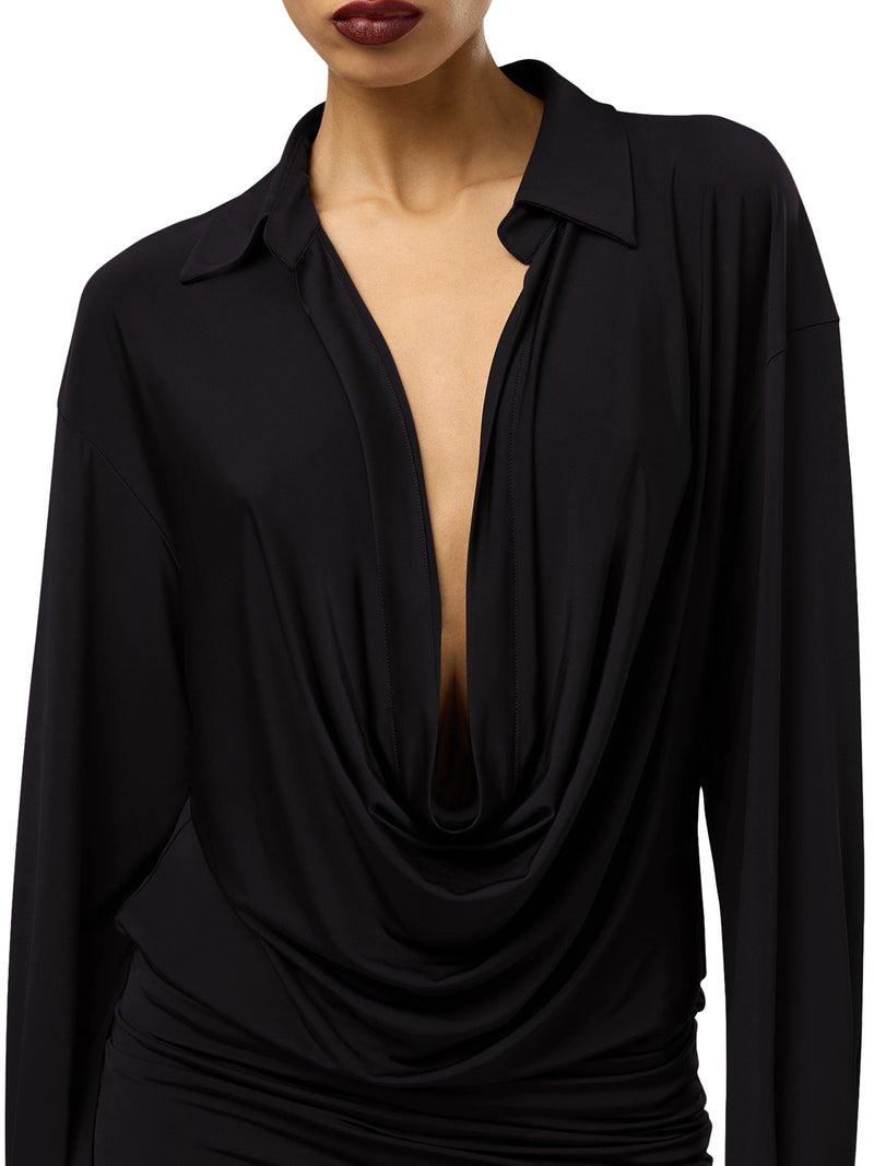 LILIA MINI DRESS WITH DEEP NECKLINE