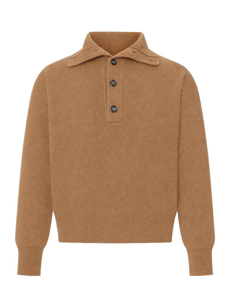 WOOL SWEATER WITH POLO COLLAR