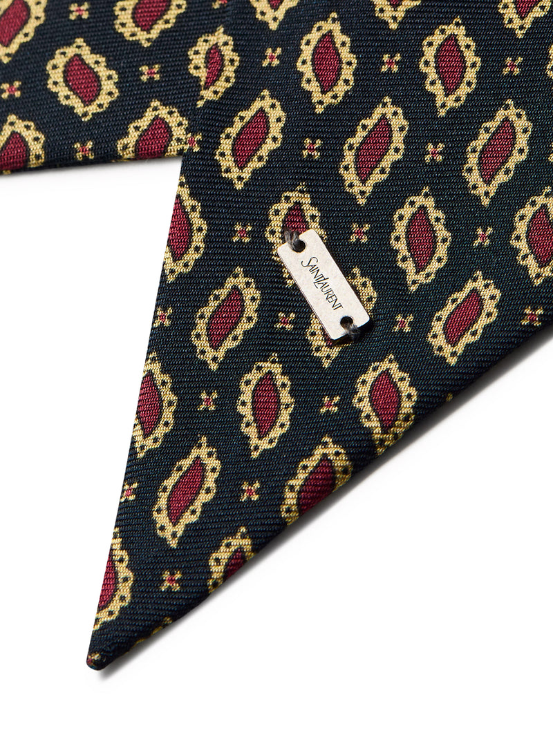 LAVALLIÈRE SCARF IN SILK TWILL WITH MICRO PAISLEY PRINT