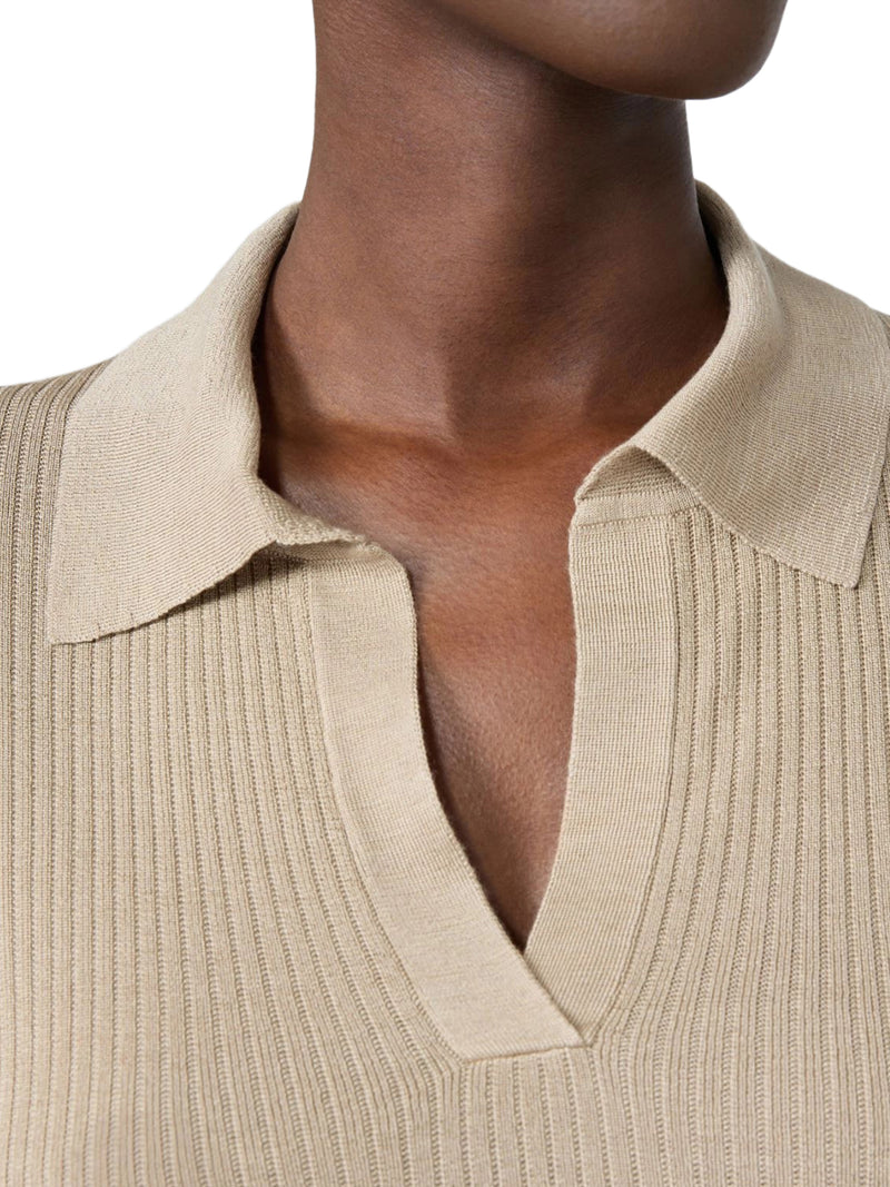 CASHMERE AND SILK POLO SWEATER