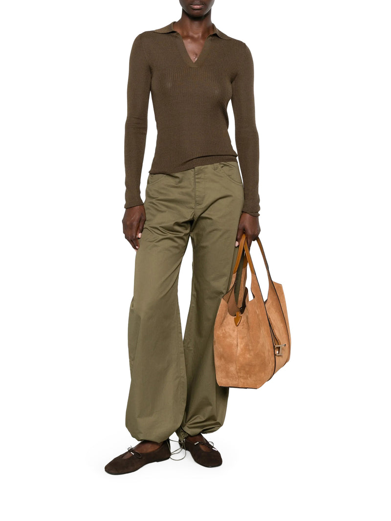 CASHMERE AND SILK POLO SWEATER