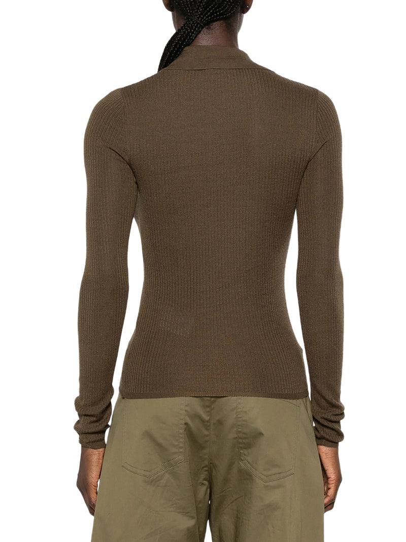 CASHMERE AND SILK POLO SWEATER
