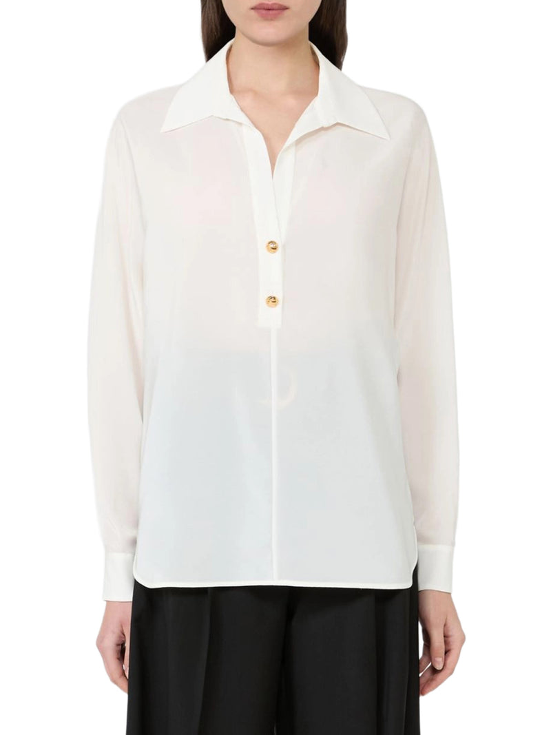 CREPE DE CHINE POLO SHIRT