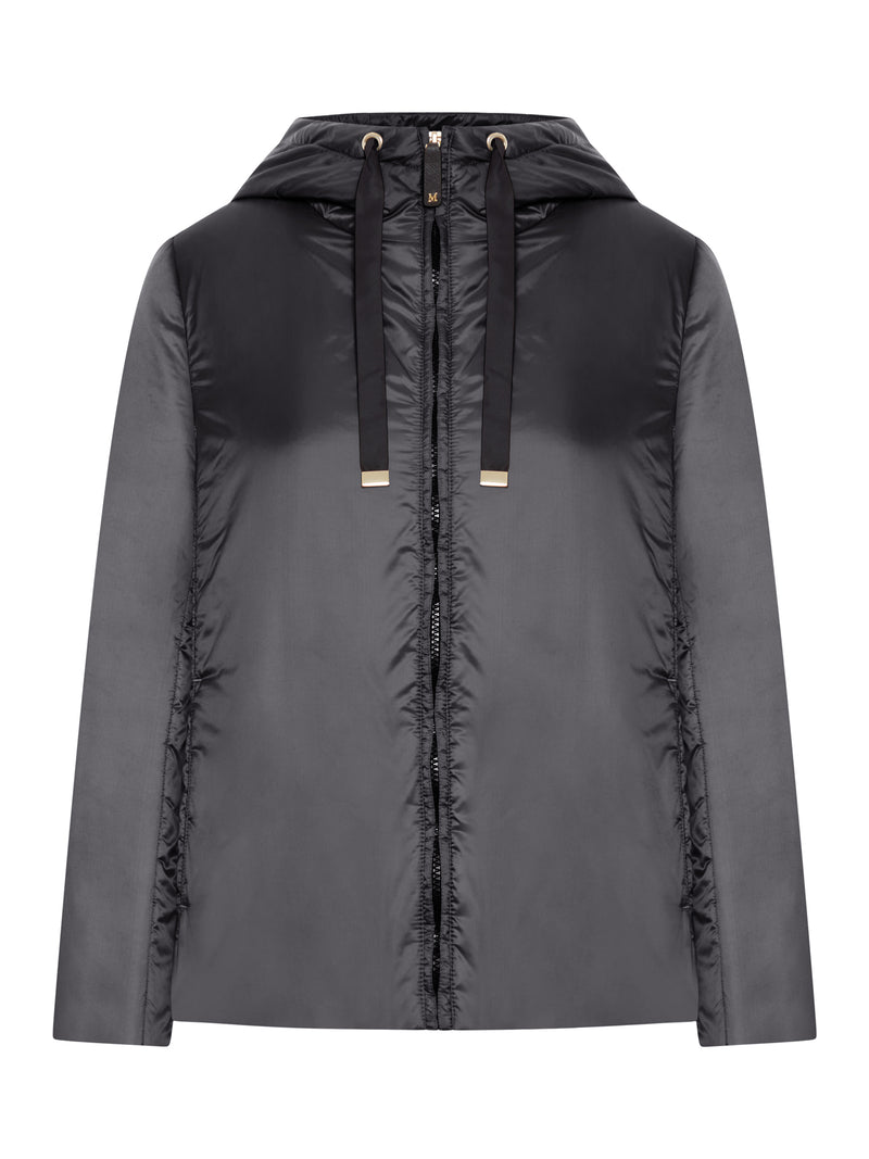PADDED JACKET WITH HOOD IN WATERPROOF CANVAS