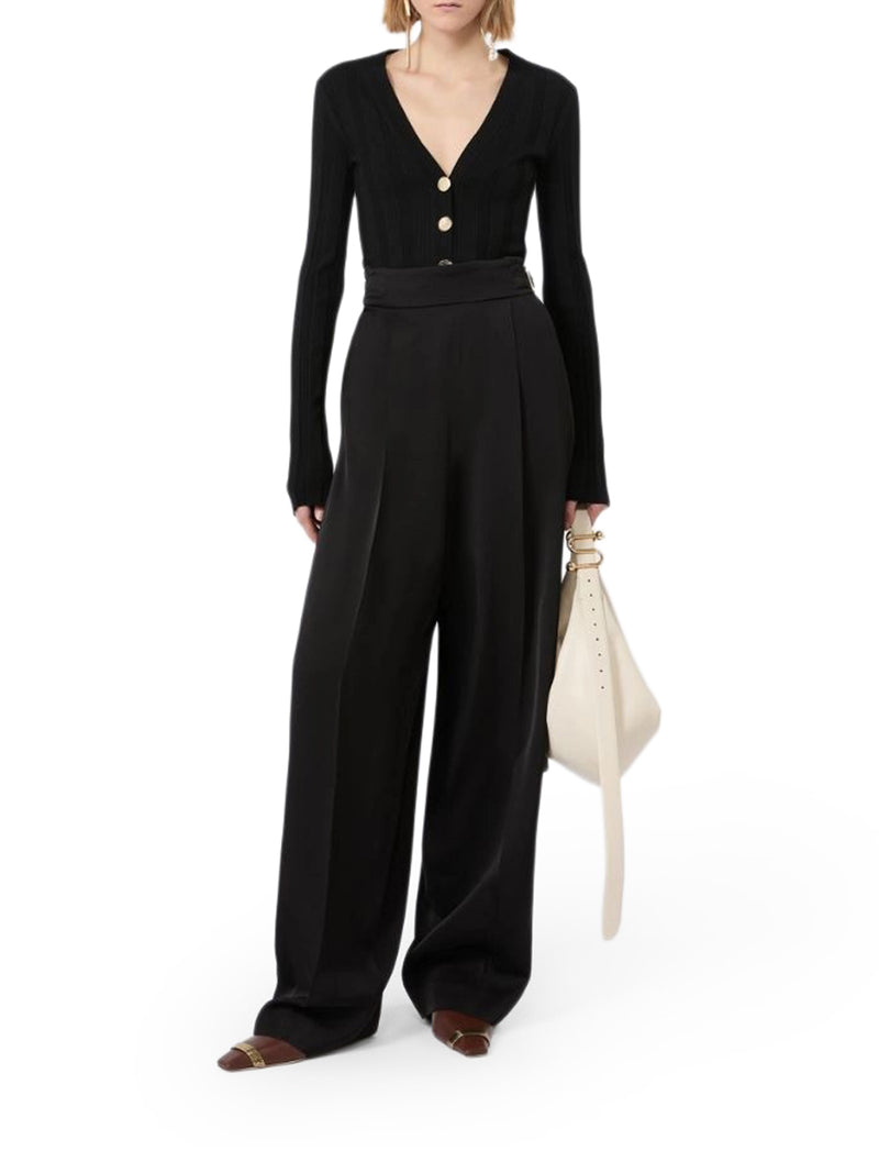 SLIM RIBBED VISCOSE CARDIGAN