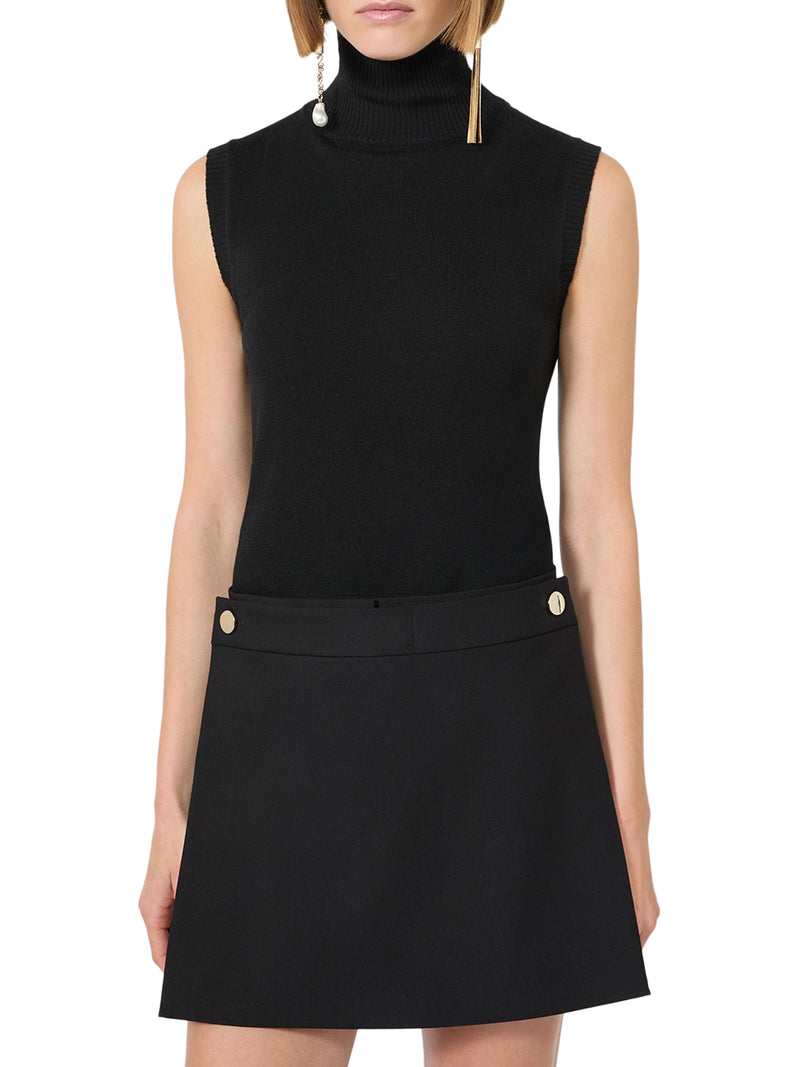 SLEEVELESS TOP IN PURE WOOL
