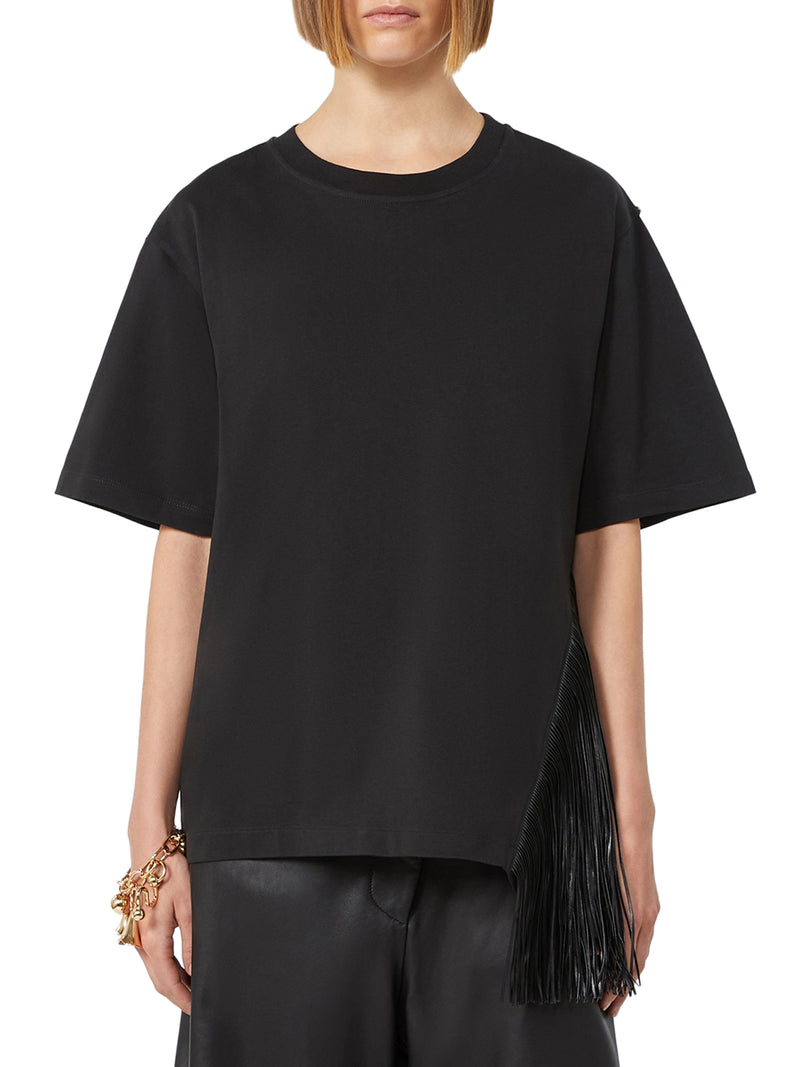 COTTON T-SHIRT WITH FRINGES