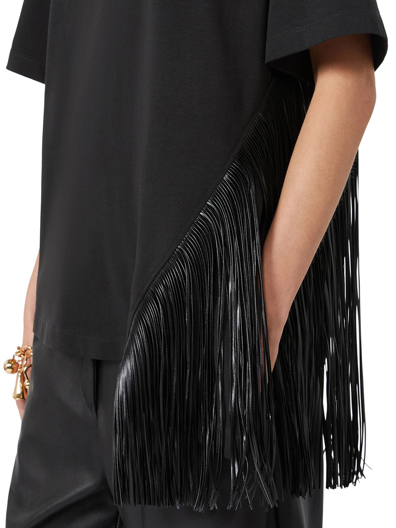 COTTON T-SHIRT WITH FRINGES