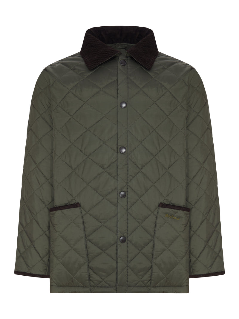 DIAMOND QUILTED JACKET WITH CONTRASTING COLLAR