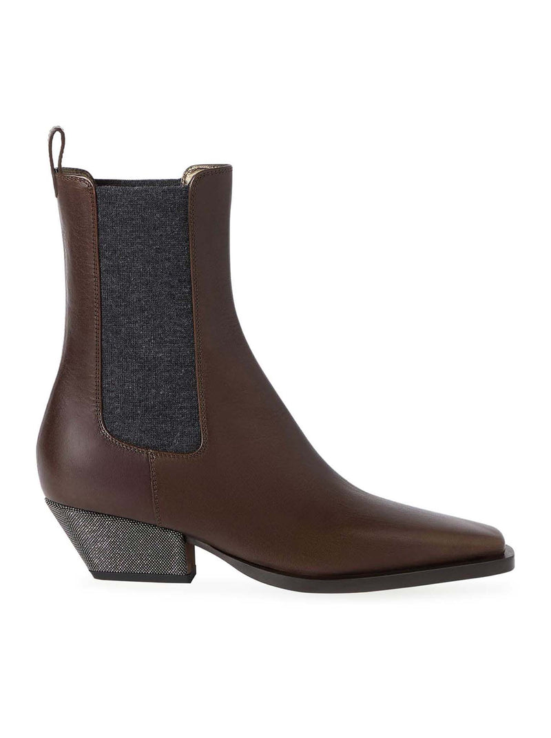 CHELSEA BOOT IN VITELLO RIDING CON PRECIOUS HEEL