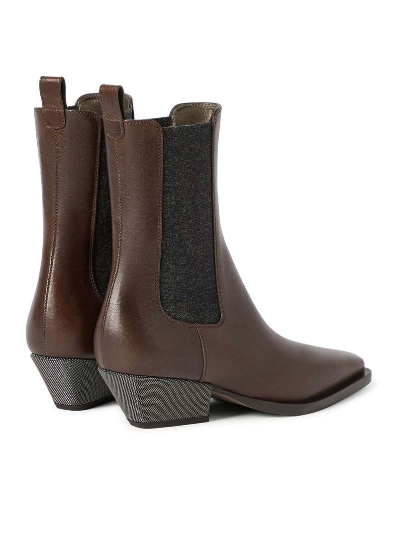 CHELSEA BOOT IN VITELLO RIDING CON PRECIOUS HEEL