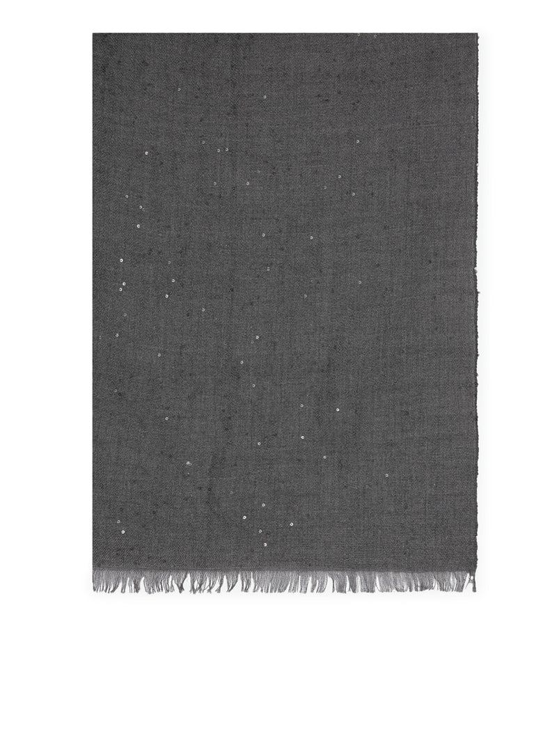 CASHMERE AND SILK SCARF WITH SEQUINS