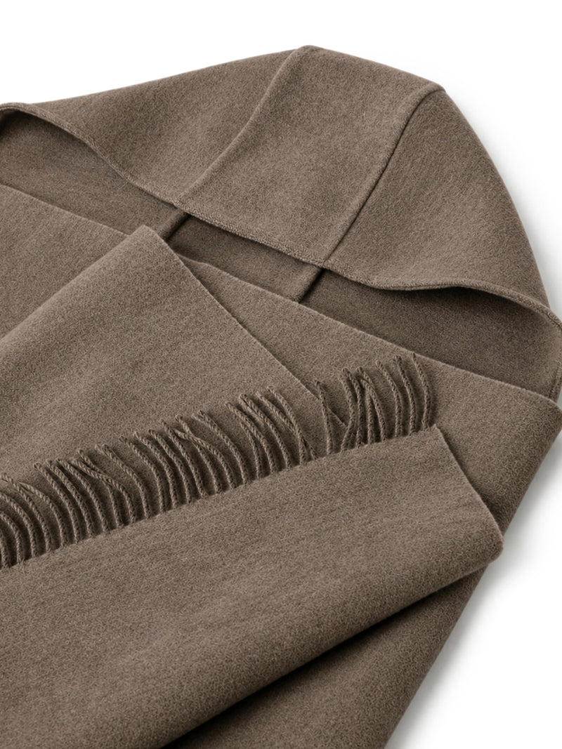 WOOL AND CASHMERE KNIT SCARF WITH HOOD