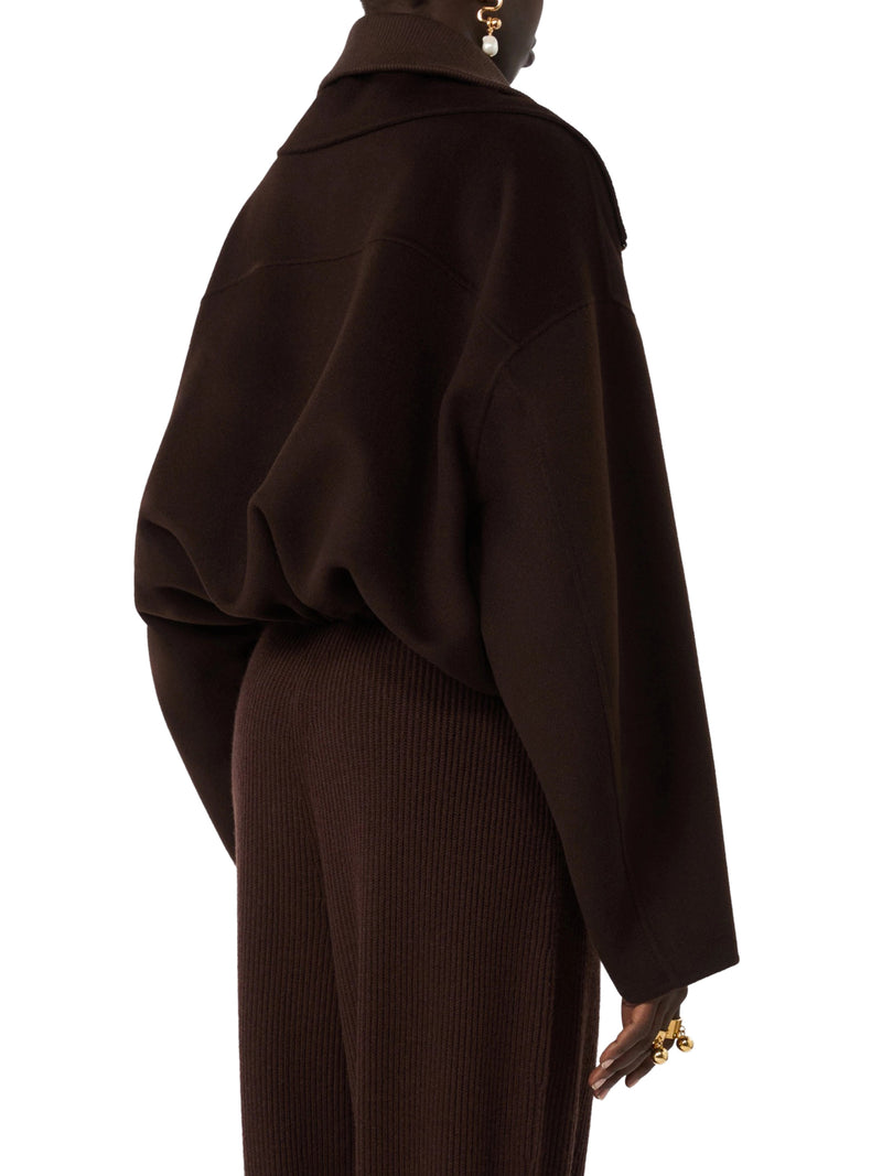 PURE WOOL BOMBER JACKET WITH REMOVABLE FRONT INSERT