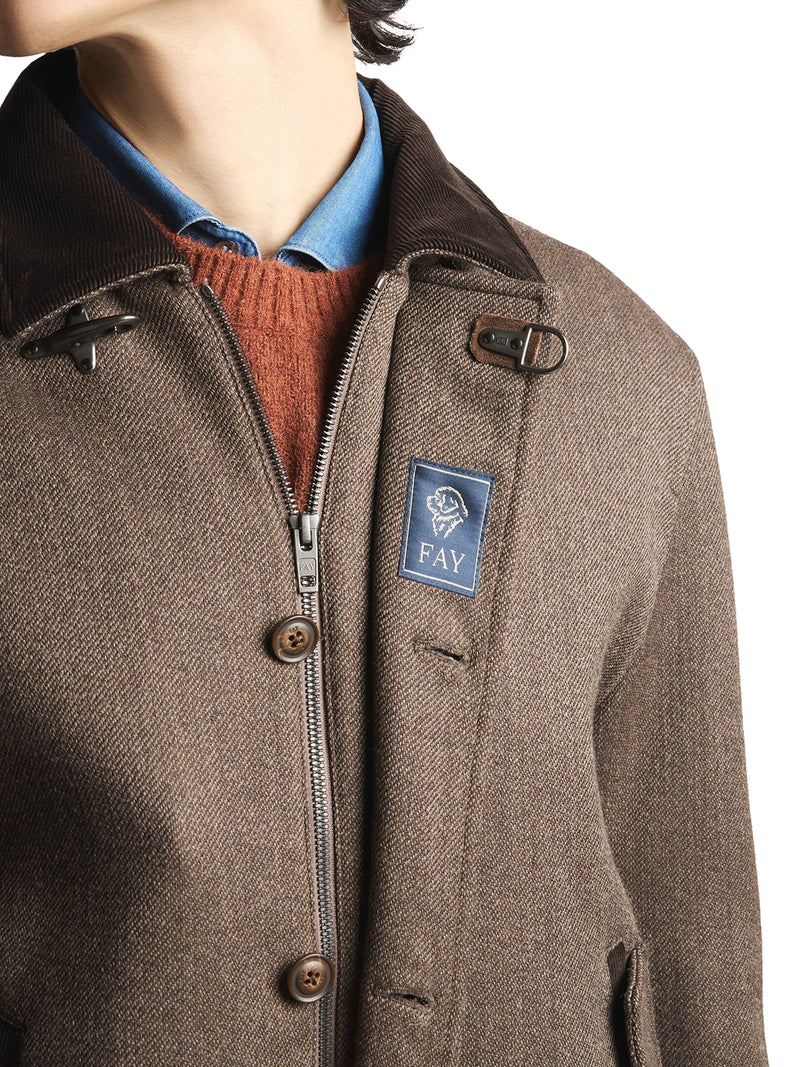 DOUBLE-FACED WOOL DRIVING BOMBER JACKET