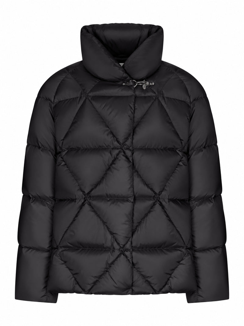 SHORT PUFFER JACKET WITH GEOMETRIC QUILTING