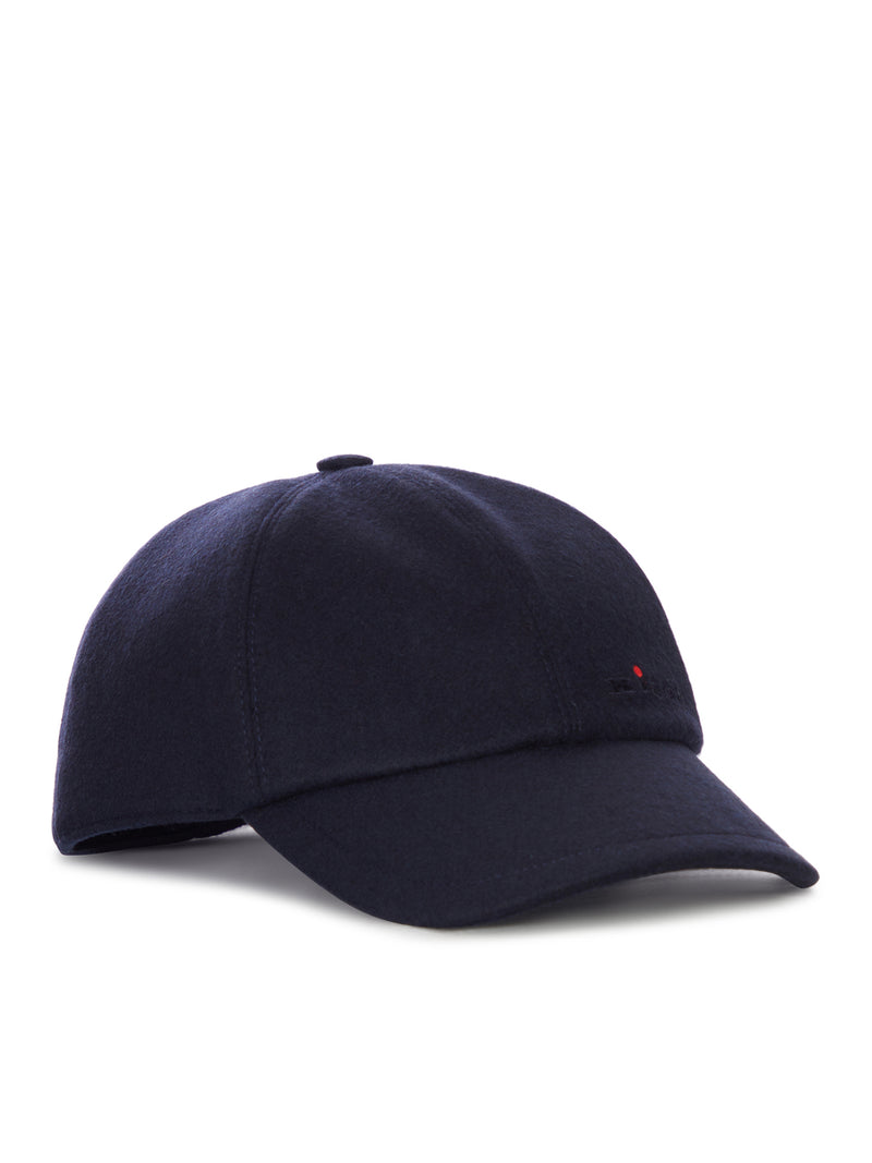 CASHMERE BASEBALL CAP WITH EMBROIDERED LOGO