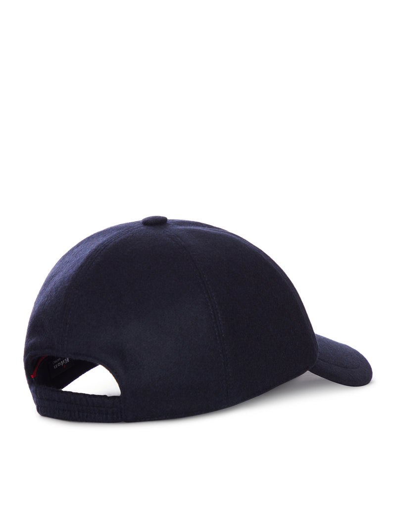CASHMERE BASEBALL CAP WITH EMBROIDERED LOGO