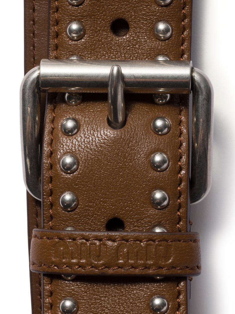 LEATHER BELT WITH STUDS