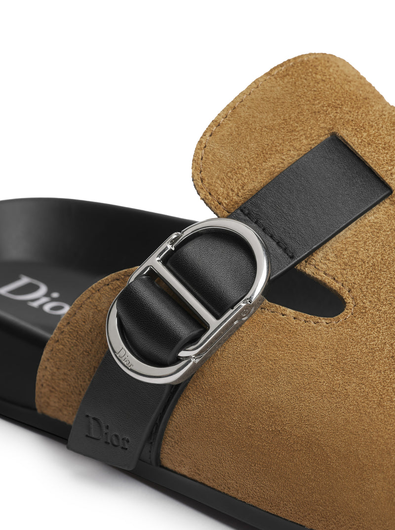 LIGHT BROWN SUEDE CALFSKIN AQUA MULES