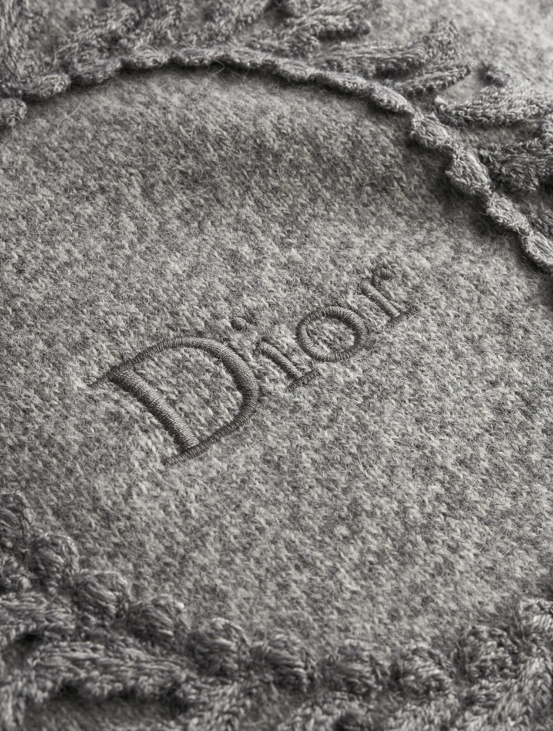 DIOR MÉDAILLON KNIT SWEATER IN GRAY WOOL AND ALPACA