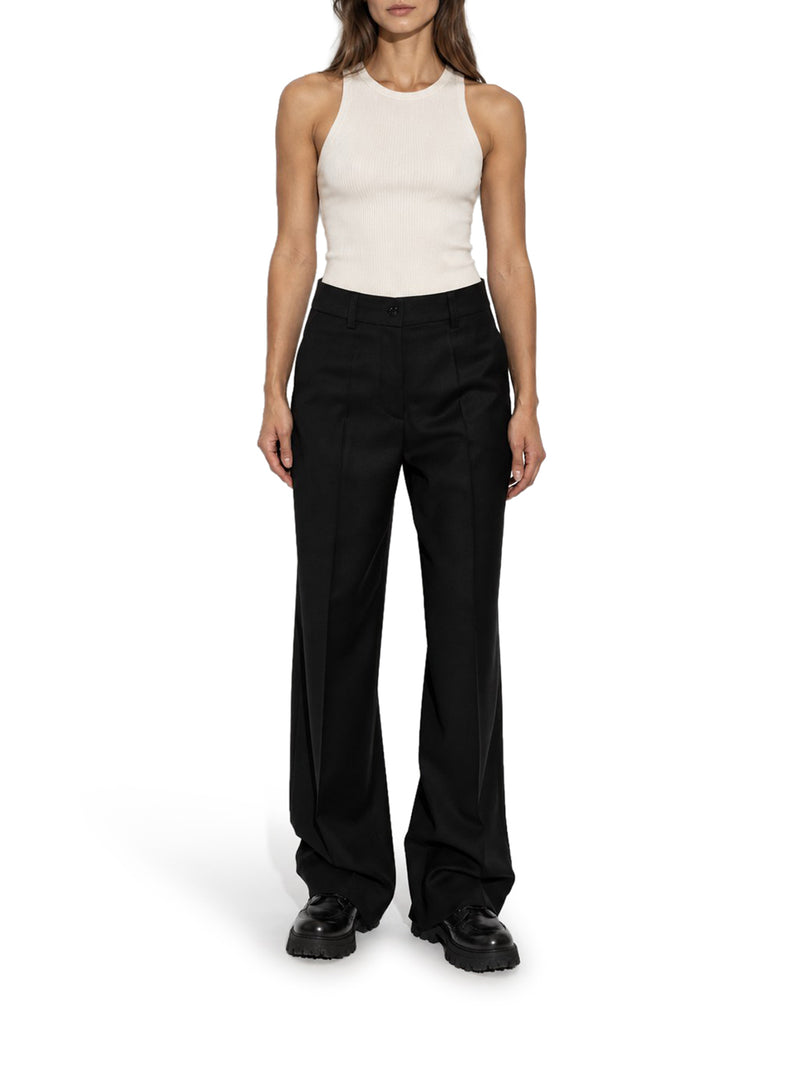 WIDE-LEG WOOL TROUSERS WITH A PATCH ON THE BACK