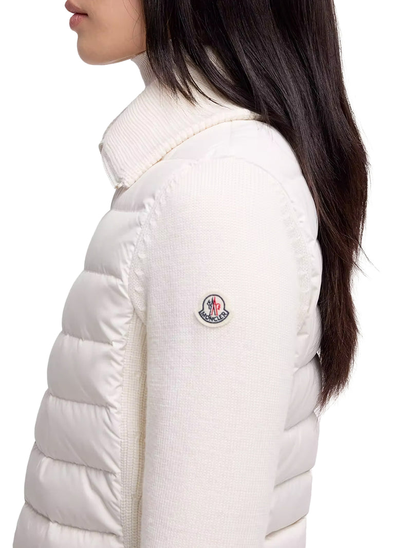 PADDED WOOL ZIP-UP CARDIGAN