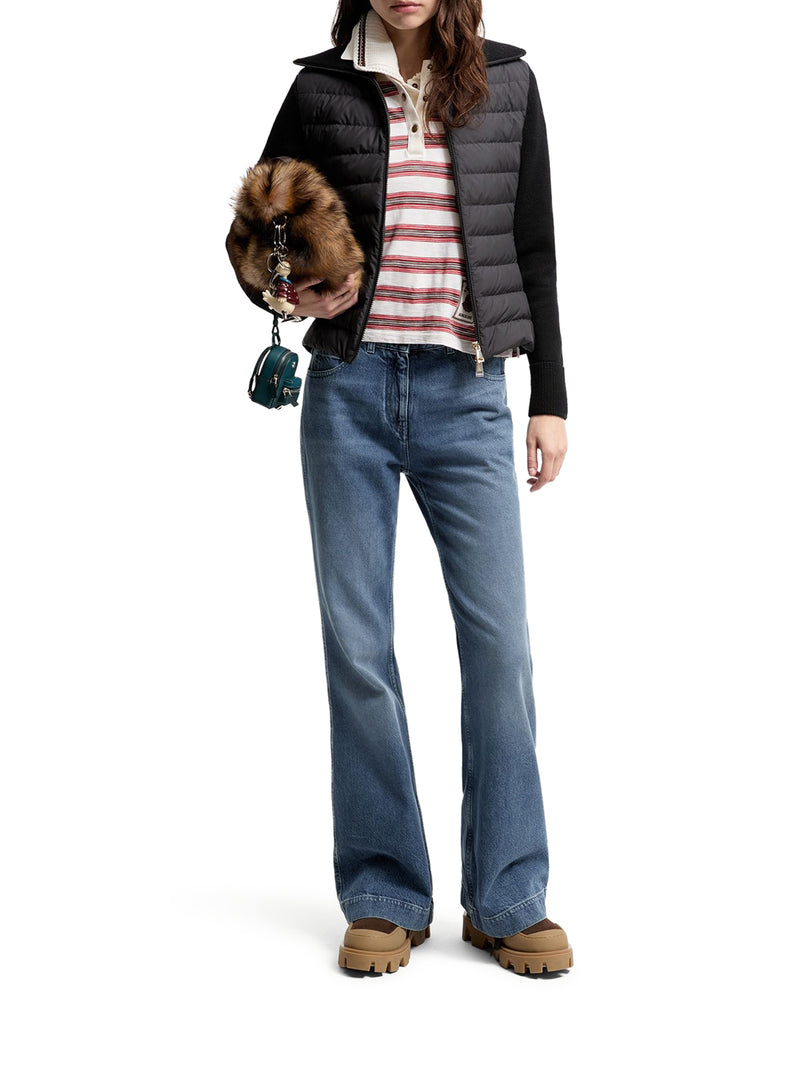PADDED WOOL ZIP-UP CARDIGAN