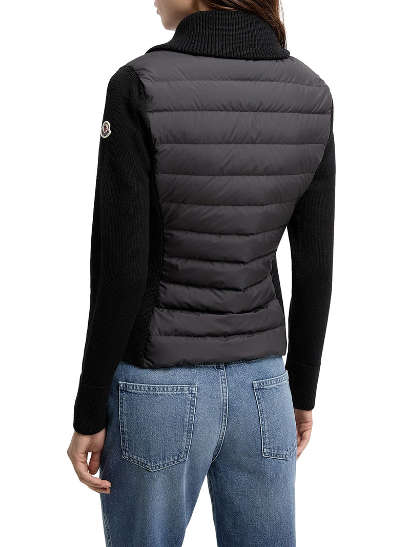 PADDED WOOL ZIP-UP CARDIGAN