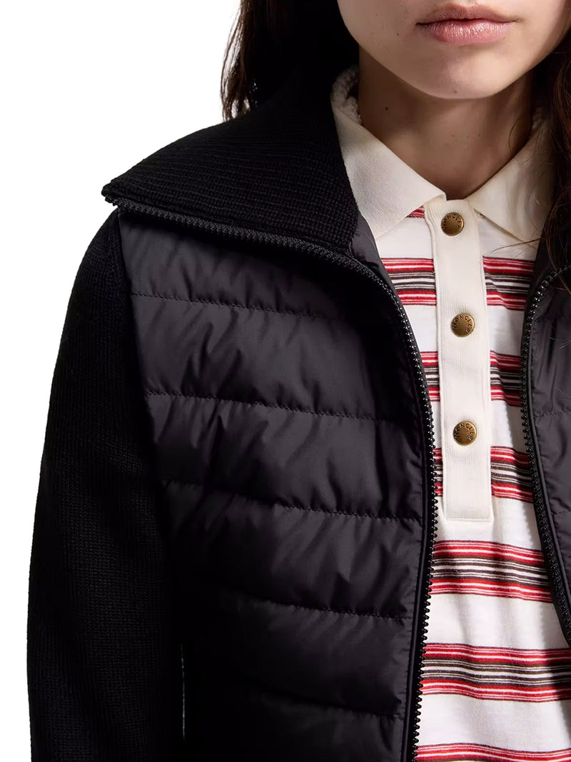 PADDED WOOL ZIP-UP CARDIGAN