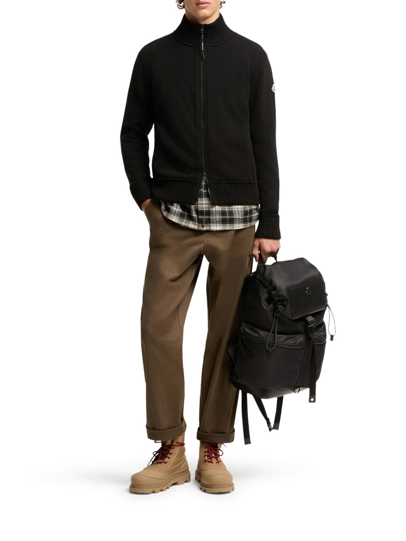 ZIP-UP CARDIGAN IN WOOL AND CASHMERE