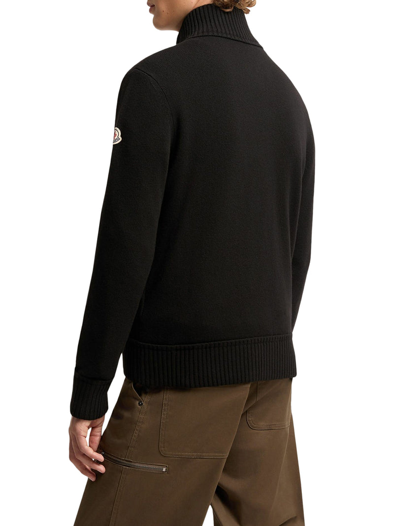 ZIP-UP CARDIGAN IN WOOL AND CASHMERE