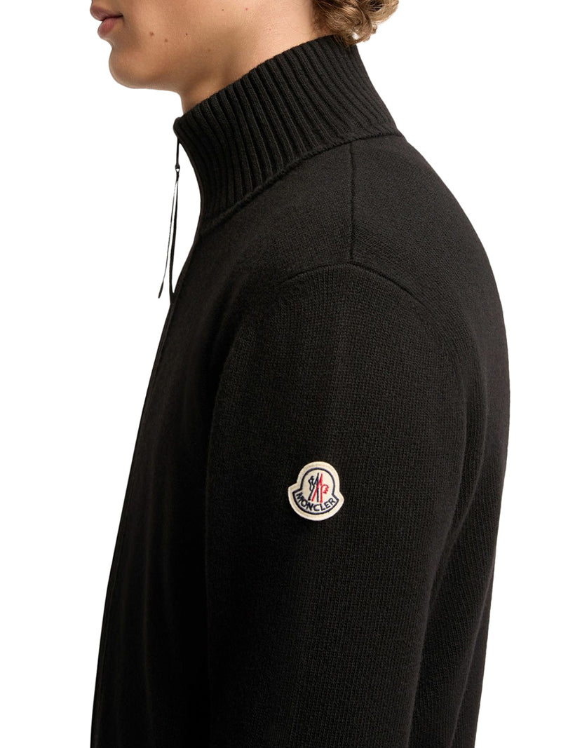 ZIP-UP CARDIGAN IN WOOL AND CASHMERE