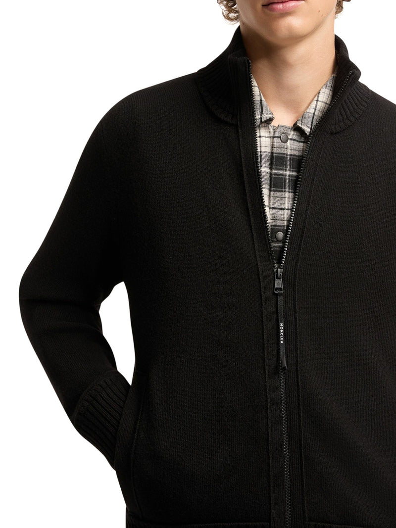 ZIP-UP CARDIGAN IN WOOL AND CASHMERE