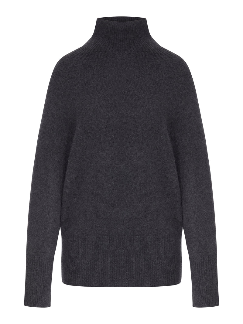 HIGH NECK SWEATER IN SHAVED CASHMERE