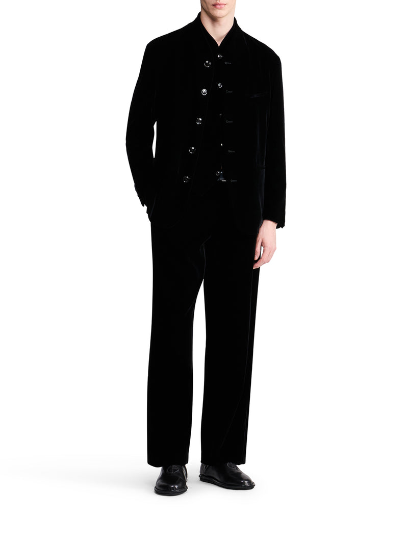SMOOTH VISCOSE AND CUPRO VELVET BLAZER